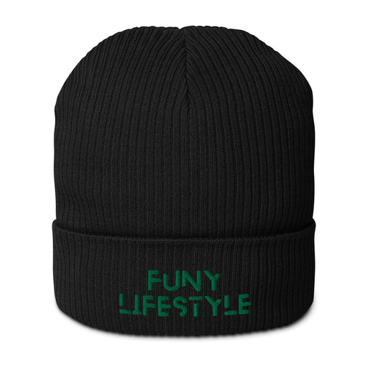 FUNY logo Organic ribbed beanie