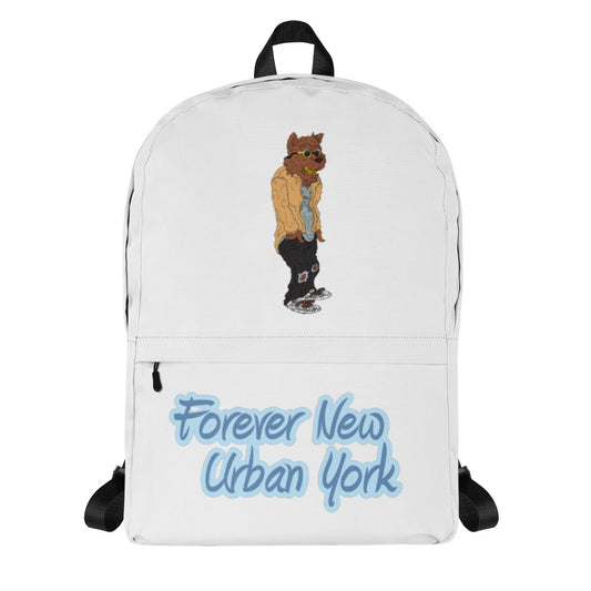 Funy logo X Cali Bear Backpack white front