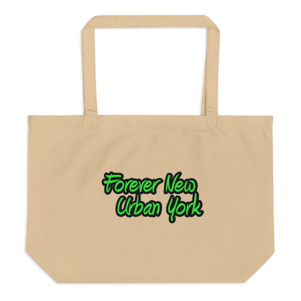 Large organic tote bag oyster front