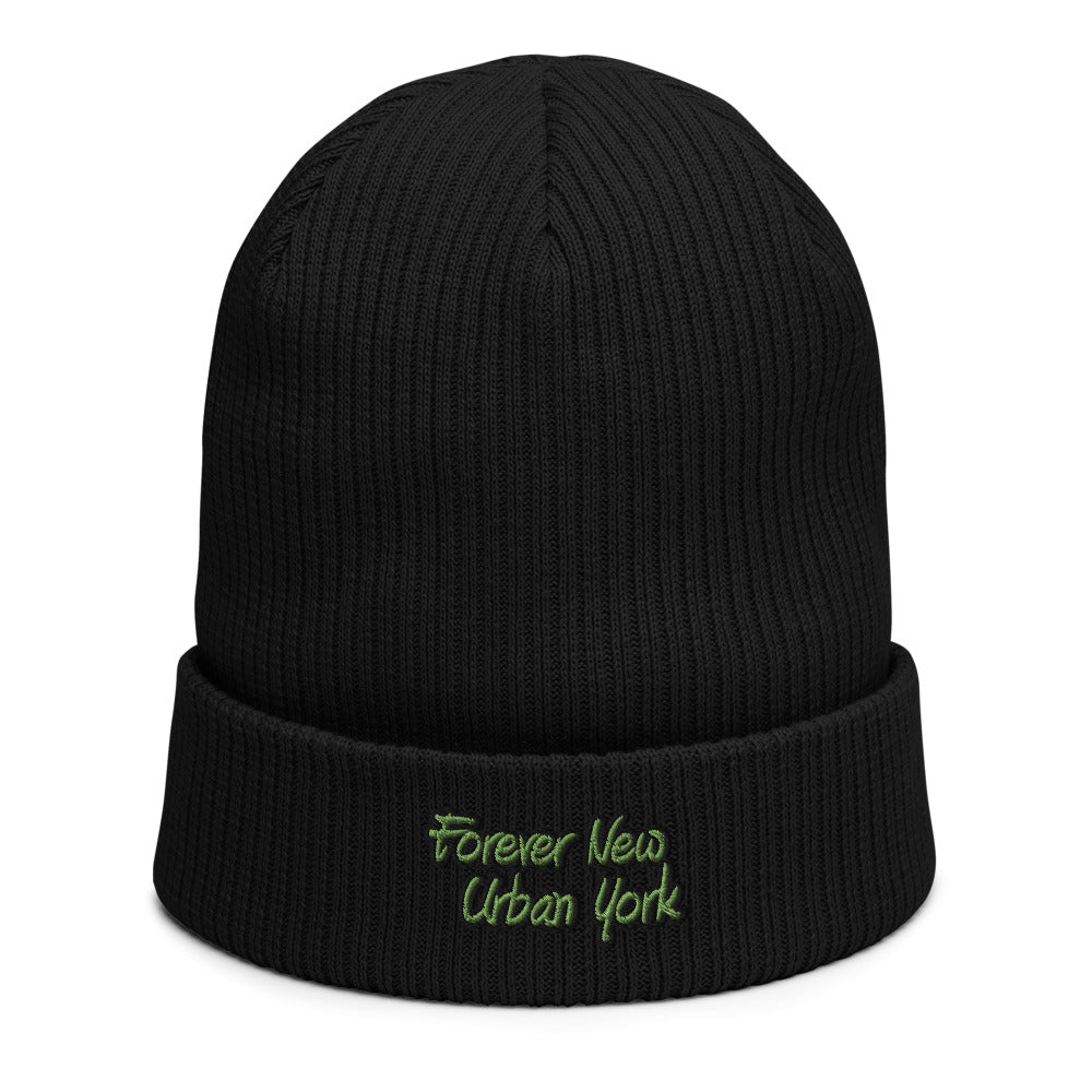 FUNY Organic ribbed beanie black front