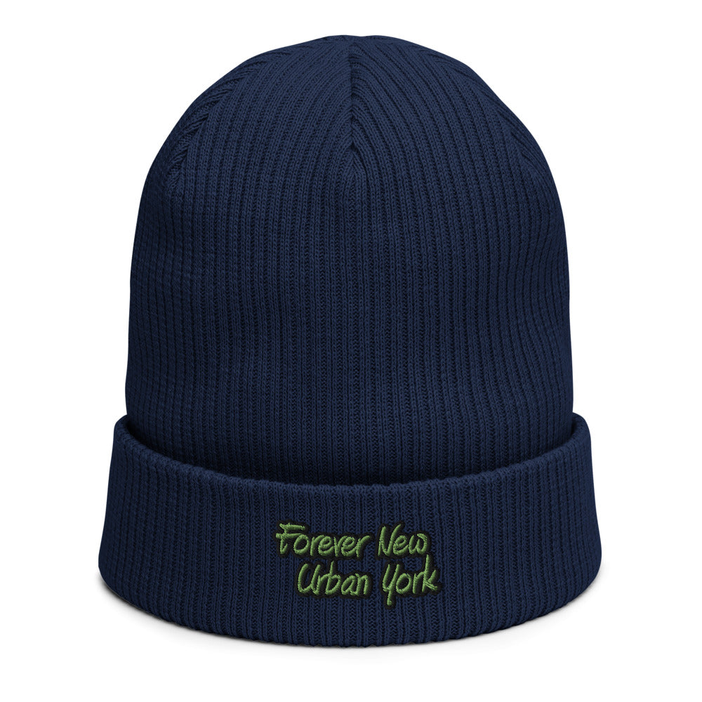 FUNY Organic ribbed beanie oxford navy front 