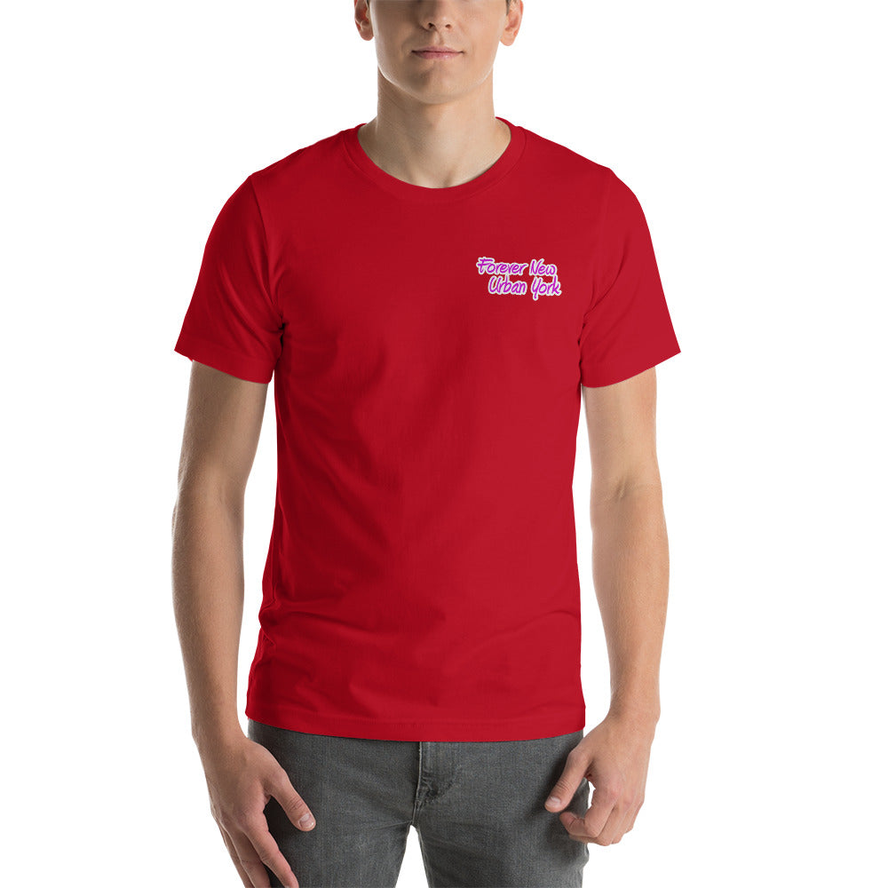 Pink FUNY Logo Short-sleeve unisex t-shirt red front