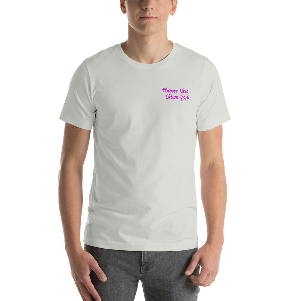 Pink FUNY Logo Short-sleeve unisex t-shirt silver front