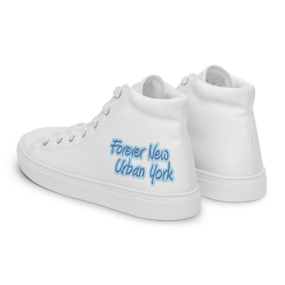 FUNY Women’s high top canvas shoes white left back
