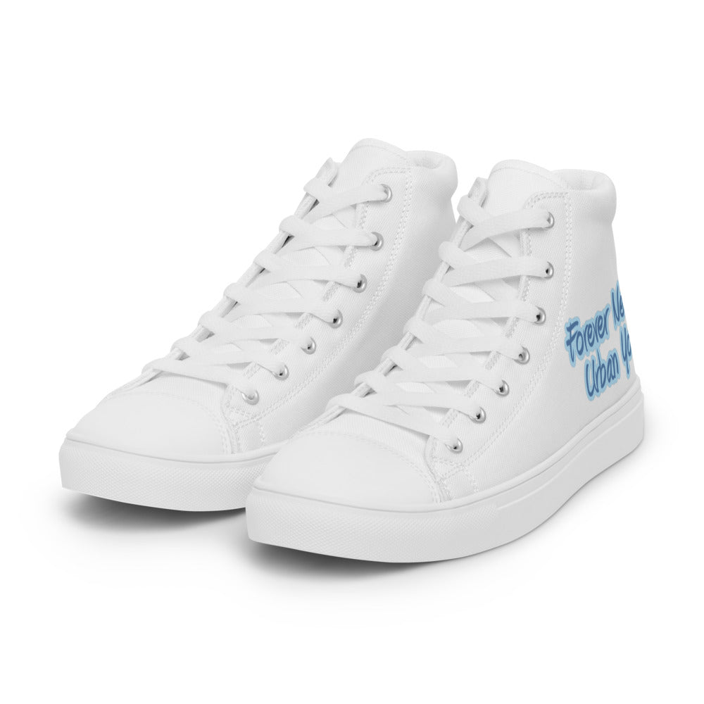 FUNY Women’s high top canvas shoes white left front